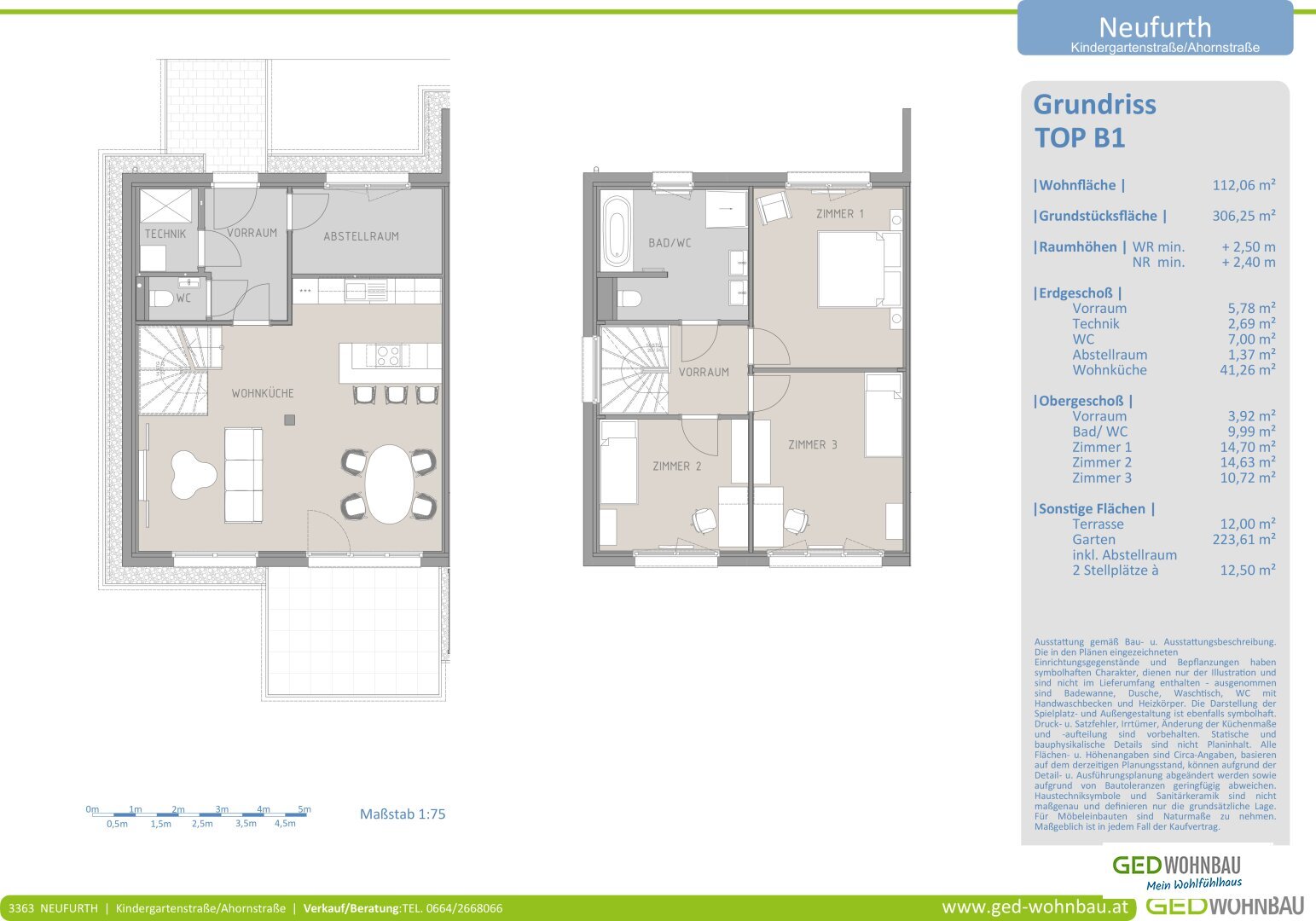 Doppelhaushälfte zur Miete 1.172 € 4 Zimmer 112,1 m²<br/>Wohnfläche 306,3 m²<br/>Grundstück Kindergartenstraße 26 Neufurth 3363