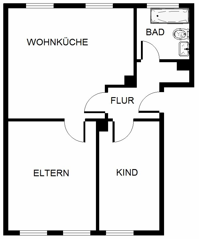 Wohnung zur Miete 379 € 2 Zimmer 51,1 m²<br/>Wohnfläche EG<br/>Geschoss Sonnenscheinstraße 10 Scholven Gelsenkirchen 45896