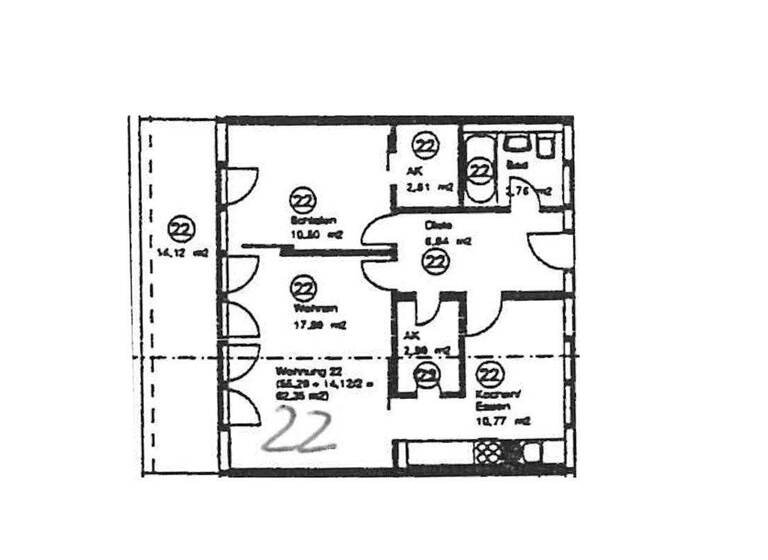 Wohnung zum Kauf 100.000 € 2 Zimmer 62,4 m² 2. Geschoss frei ab sofort Puschkinstraße 16 Lutherstadt Wittenberg Wittenberg 06886