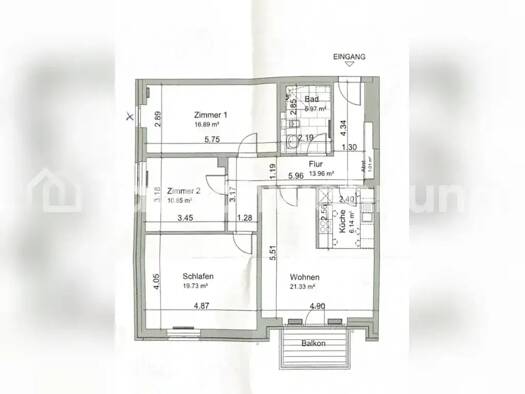 Wohnung zur Miete Tauschwohnung 1.186 € 4 Zimmer 98 m² 1. Geschoss Alsterdorf Hamburg 22337