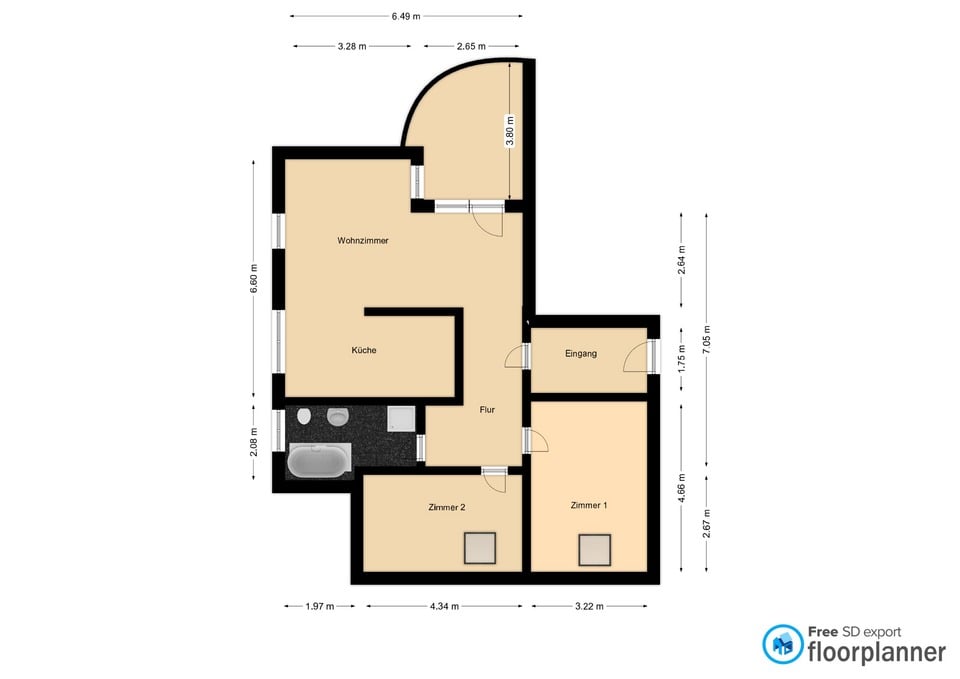 Wohnung zum Kauf 98.000 € 3 Zimmer 82 m²<br/>Wohnfläche 2.<br/>Geschoss Weida Riesa 01587