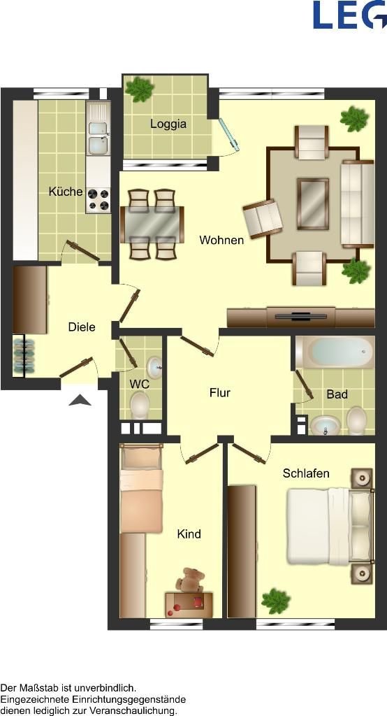 Wohnung zur Miete 599 € 3 Zimmer 80 m²<br/>Wohnfläche 3.<br/>Geschoss Lüneburger Straße 50 Neumühl Duisburg 47167