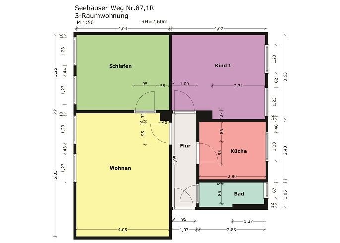 Wohnung zur Miete 326 € 3 Zimmer 65,1 m²<br/>Wohnfläche 1.<br/>Geschoss Seehäuser Weg 87 Oschersleben Oschersleben 39387