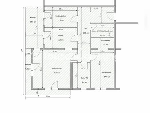 Wohnung zur Miete Tauschwohnung 1.350 € 3,5 Zimmer 115 m² Südvorstadt-Ost Ortsamtsbereich Plauen 01069