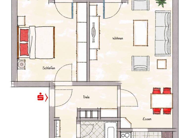 Wohnung zum Kauf 270.000 € 2 Zimmer 63 m² 2. Geschoss frei ab sofort Innenstadt Erlangen 91052