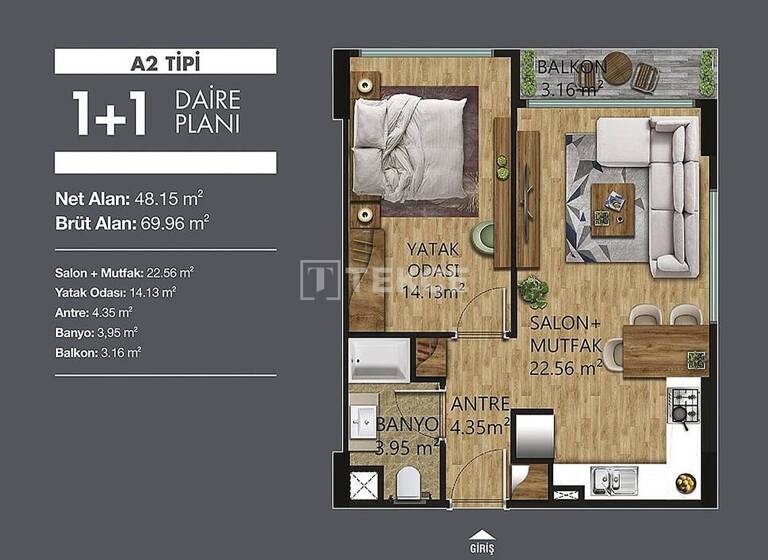 Wohnung zum Kauf 104.000 € 53 m² Yalova