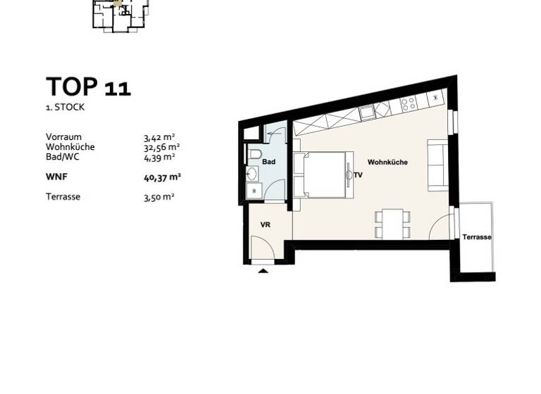 Studio zum Kauf - Erstbezug 258.788 € 1 Zimmer 40,4 m² 1. Geschoss Baumergasse 2a Wien 1210