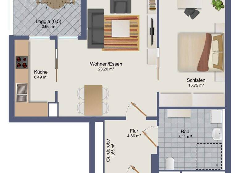 Wohnung zum Kauf 399.000 € 2 Zimmer 63,7 m² 2. Geschoss Ostendstraße 133 Mögeldorf Nürnberg 90482