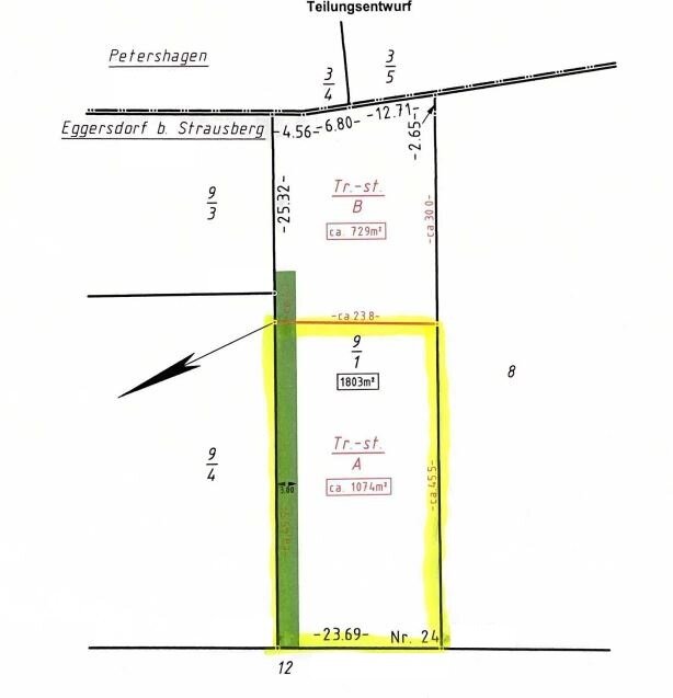 Grundstück zum Kauf 319.000 € 1.074 m²<br/>Grundstück Süd Eggersdorf 15345