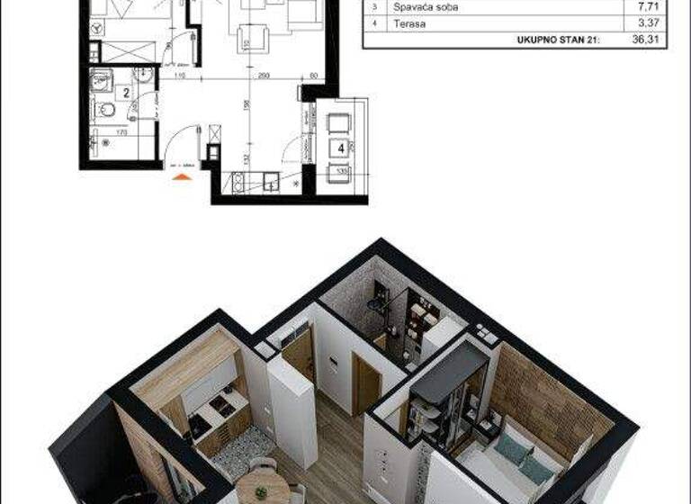 Wohnung zum Kauf provisionsfrei 108.930 € 2 Zimmer 36,3 m² 5. Geschoss Zlatibor 31315