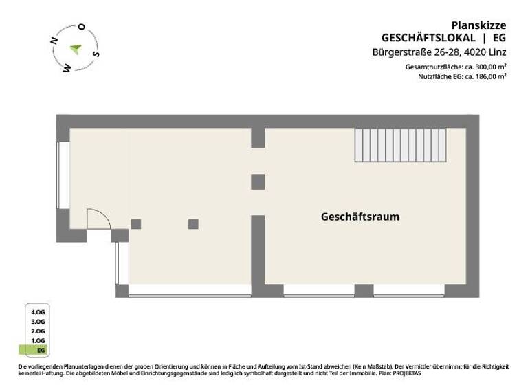 Laden zur Miete 3.450 € 299,7 m² Verkaufsfläche Bürgerstrasse 26 - 28 Linz 4020