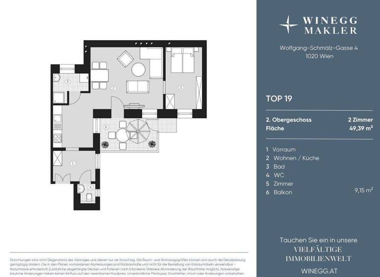 Wohnung zum Kauf 375.000 € 2 Zimmer 49,4 m² 2. Geschoss Wolfgang-Schmälzl-Gasse 4 Wien 1020