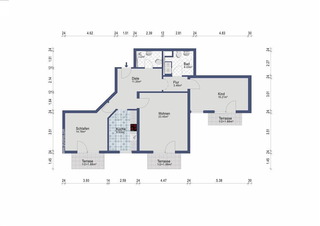 Terrassenwohnung zum Kauf 549.000 € 3 Zimmer 95 m²<br/>Wohnfläche EG<br/>Geschoss Kolbermoor 83059