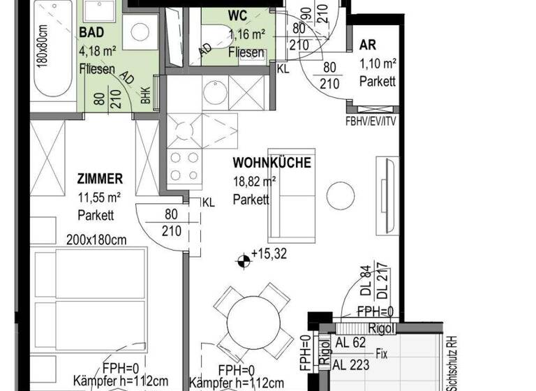 Wohnung zum Kauf - Erstbezug 344.200 € 2 Zimmer 36,8 m² 5. Geschoss Ottakringer Straße 26 Wien 1170