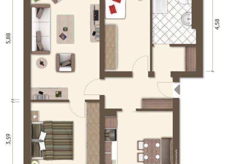 Wohnung zur Miete nur mit Wohnberechtigungsschein 324 € 3 Zimmer 70 m² 1. Geschoss Franz-Petrich-Straße 60b Innenstadt Gera 07546
