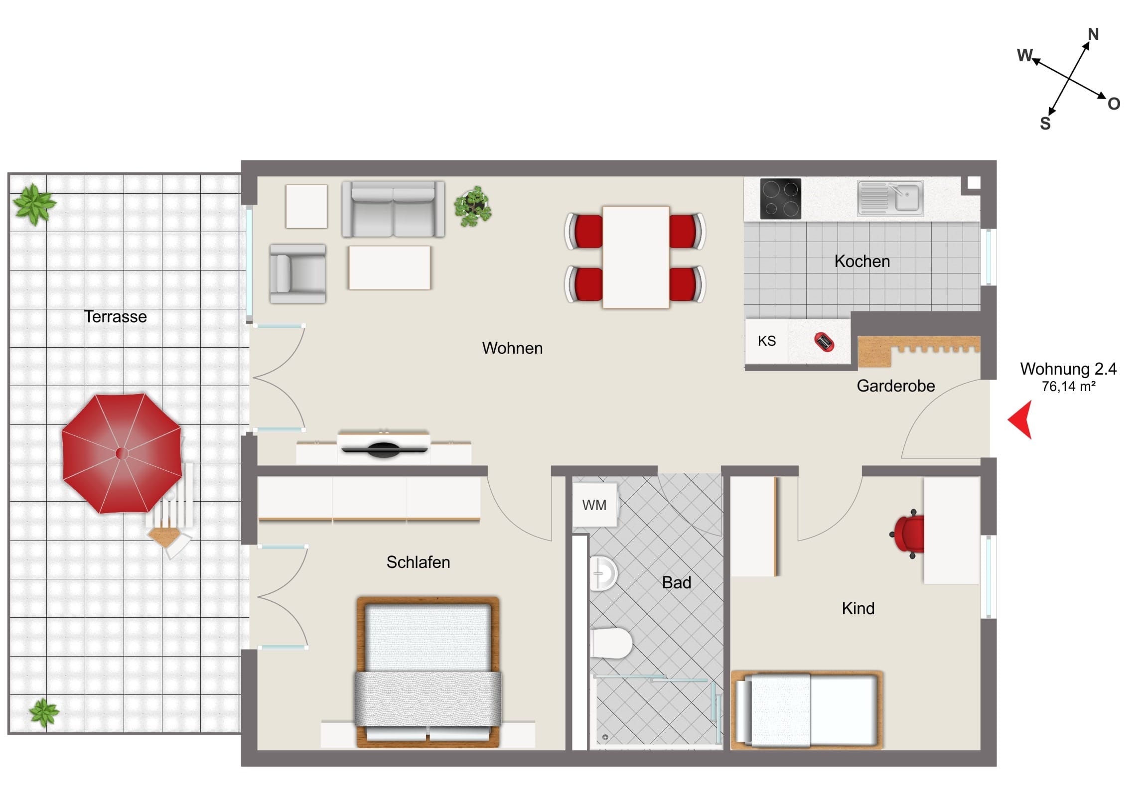 Wohnung zum Kauf provisionsfrei 376.800 € 3 Zimmer 76,1 m²<br/>Wohnfläche ab sofort<br/>Verfügbarkeit Saal Saal 93342