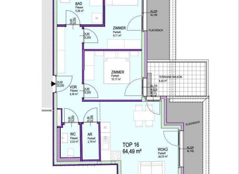 Terrassenwohnung zum Kauf - Erstbezug 355.000 € 3 Zimmer 64,5 m² 2. Geschoss Kirchenplatz Groß-Enzersdorf 2301