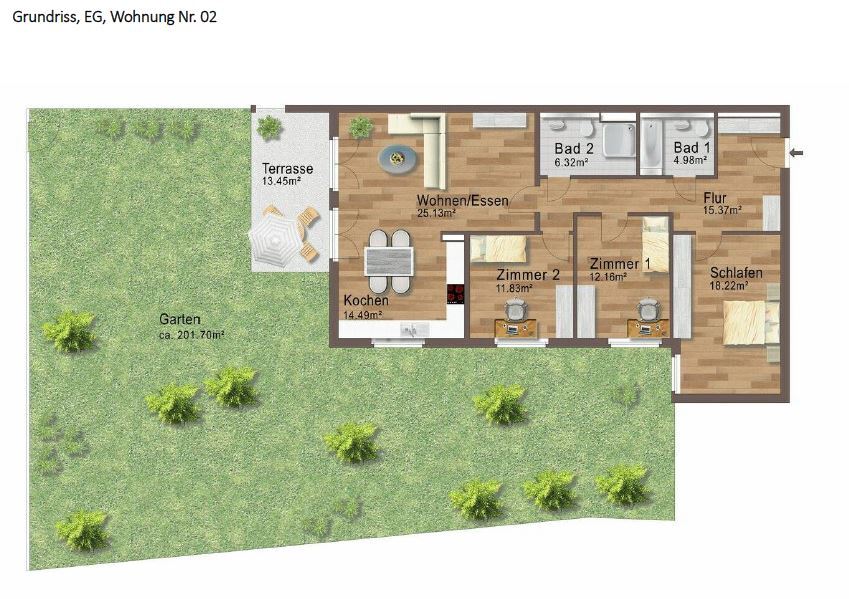 Terrassenwohnung zum Kauf provisionsfrei 600.000 € 4 Zimmer 115 m²<br/>Wohnfläche EG<br/>Geschoss Oppelner Str. 13 Holzbüttgen Kaarst 41564