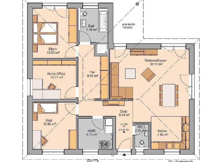Bungalow zum Kauf provisionsfrei 390.700 € 4 Zimmer 112 m² 760 m² Grundstück Schlößchen Amtsberg 09439