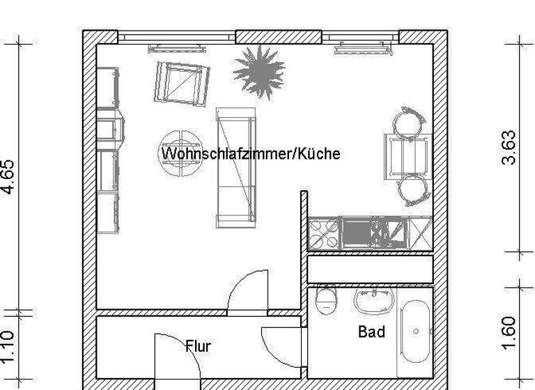 Studio zur Miete 236 € 1 Zimmer 32,6 m² 1. Geschoss frei ab 15.05.2026 Plovdiver Str. 72 Grünau-Nord Leipzig 04205