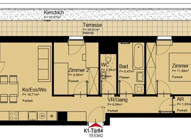 Wohnung zur Miete 1.232 € 3 Zimmer 8. Geschoss frei ab 01.03.2026 Bertha-von-Suttner-Gasse Wien 1220