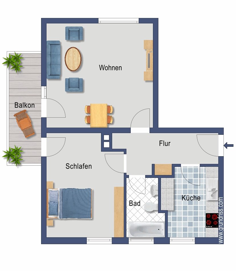 Wohnung zum Kauf provisionsfrei 89.000 € 2 Zimmer 55,9 m²<br/>Wohnfläche 2.<br/>Geschoss Am Nordgraben 24 Bissingheim Duisburg 47279