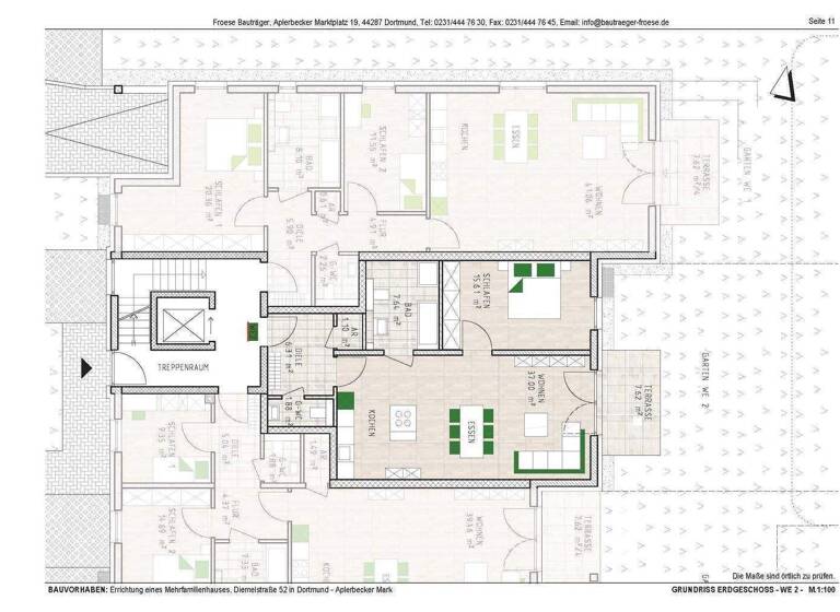 Terrassenwohnung zur Miete - Erstbezug 920 € 2,5 Zimmer 71,5 m² EG frei ab 01.03.2026 Diemelstraße 52 Aplerbecker Mark Dortmund 44287