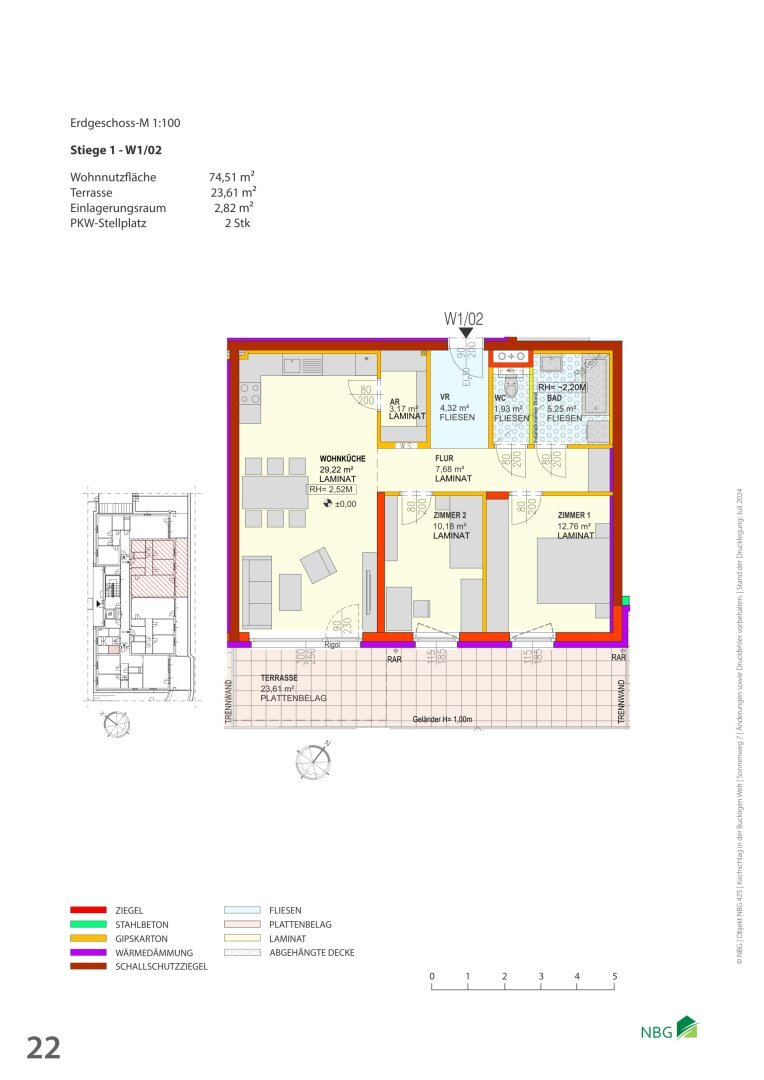 Wohnung zur Miete 687 € 3 Zimmer 74,5 m²<br/>Wohnfläche EG<br/>Geschoss Kirchschlag in der Buckligen Welt 2860