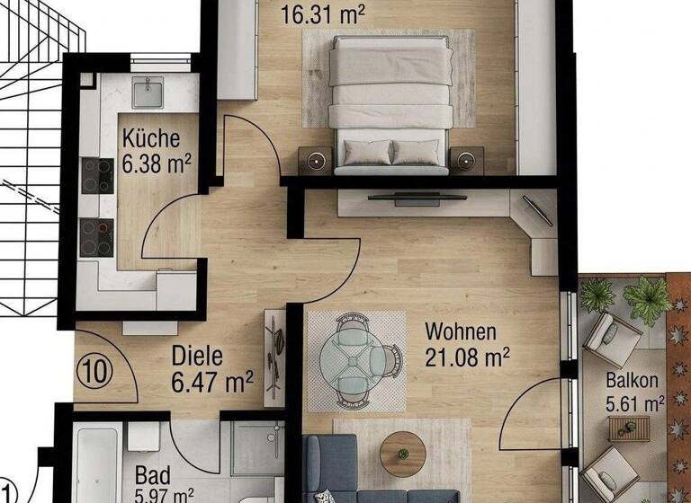 Wohnung zur Miete 770 € 2 Zimmer 59 m² 1. Geschoss Reichelsdorfer Keller Nürnberg 90453