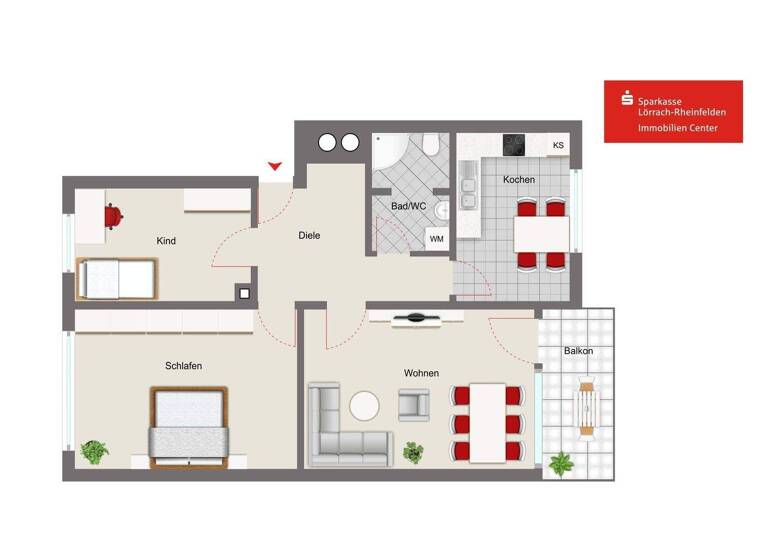 Wohnung zum Kauf 260.000 € 3 Zimmer 71,4 m² Friedlingen Weil am Rhein 79576
