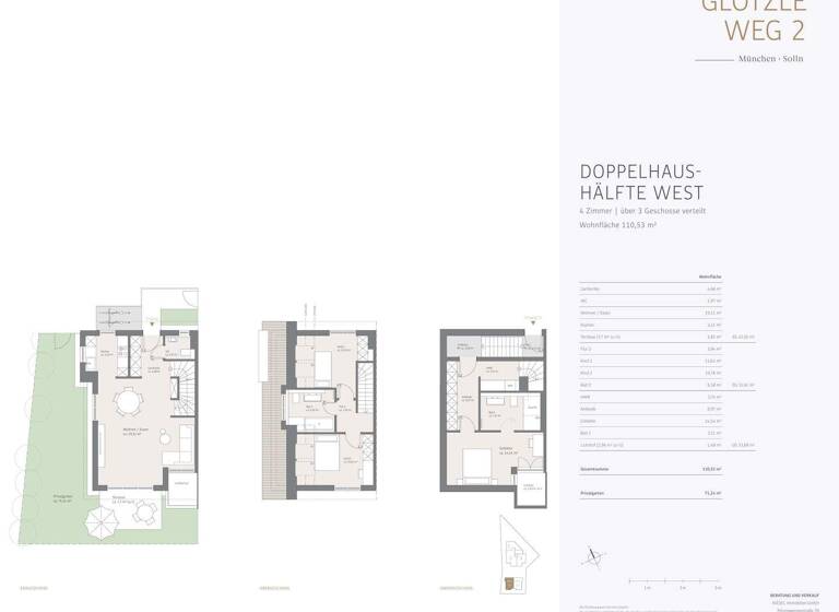Doppelhaushälfte zum Kauf - Erstbezug provisionsfrei 1.170.000 € 4 Zimmer 110,5 m² 71 m² Grundstück Thalk.Obersendl.-Forsten-Fürstenr.-Solln München 81477
