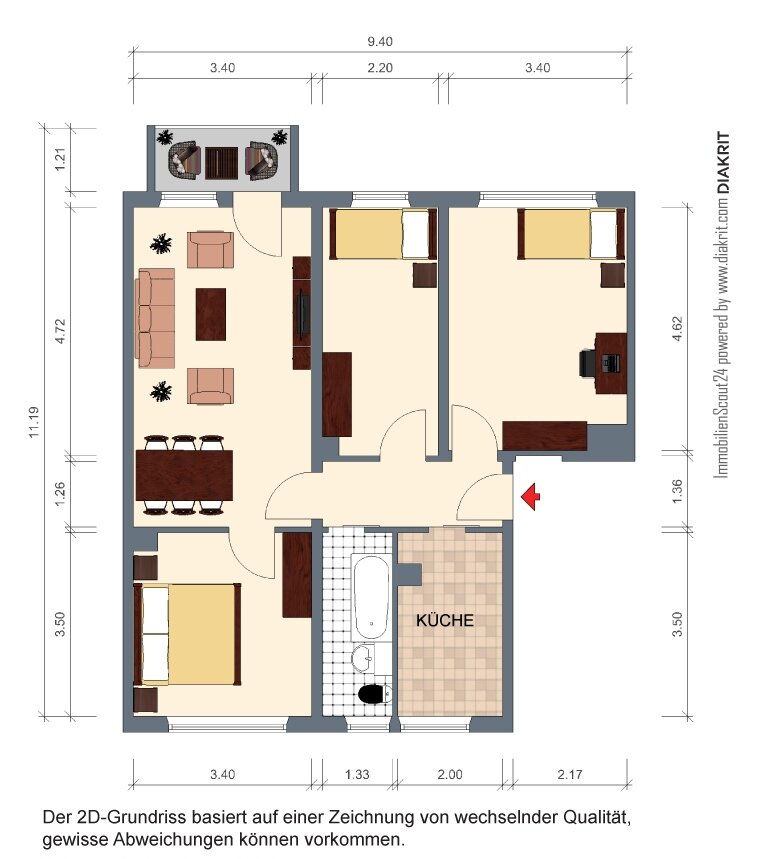 Wohnung zur Miete 399 € 4 Zimmer 74,2 m²<br/>Wohnfläche 4.<br/>Geschoss Givorser Straße 9 Döbeln Döbeln 04720