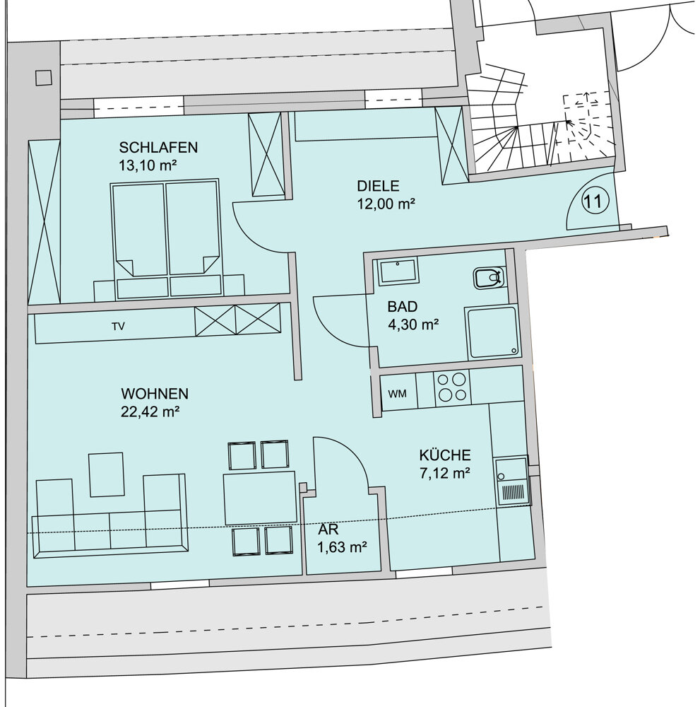 Wohnung zur Miete 500 € 2 Zimmer 58,6 m²<br/>Wohnfläche 5.<br/>Geschoss ab sofort<br/>Verfügbarkeit Dr.-Friedrichs-Ring 21a Mitte - Nord 122 Zwickau 08056