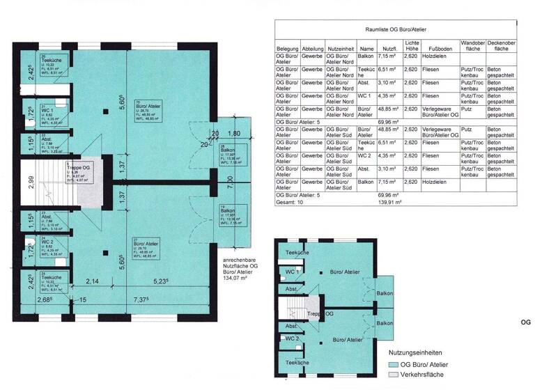 Atelier zur Miete 580 € 2 Zimmer 67 m² Bürofläche Gewerbering 5 Forstern 85659