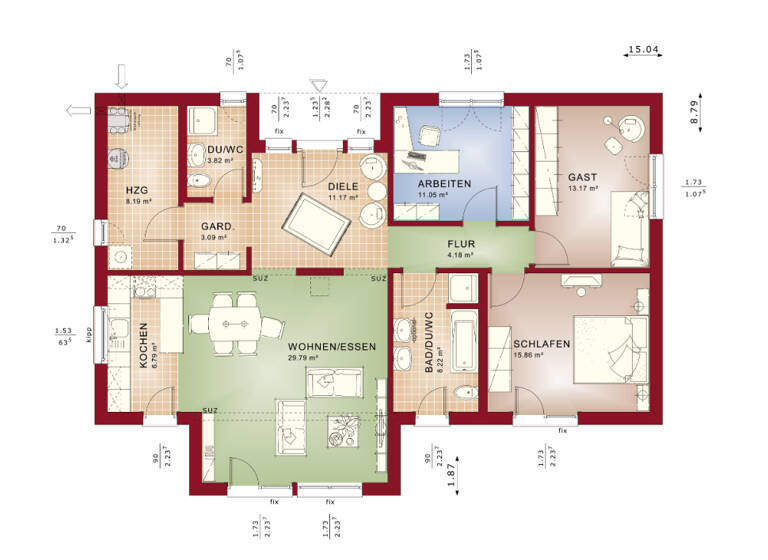 Bungalow zum Kauf - Erstbezug provisionsfrei 593.866 € 5 Zimmer 118 m² 483 m² Grundstück Grolsheim 55459