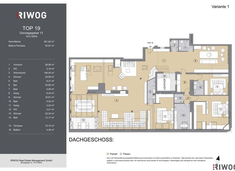 Penthouse zum Kauf - Erstbezug 6.780.000 € 6 Zimmer 361,5 m² 6. Geschoss Wien 1010