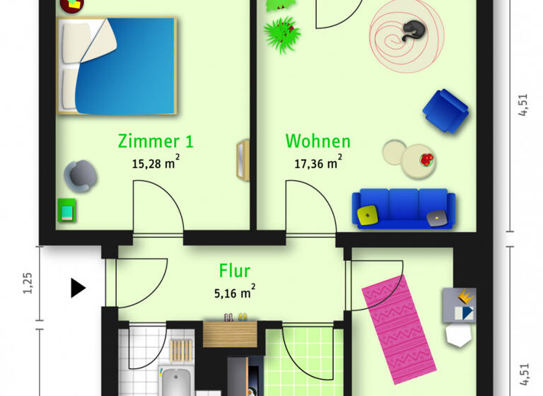 Wohnung zur Miete 472 € 3 Zimmer 58,7 m² 3. Geschoss Theodor-Neubauer-Str. 29 Damaschkestraße Halle 06130