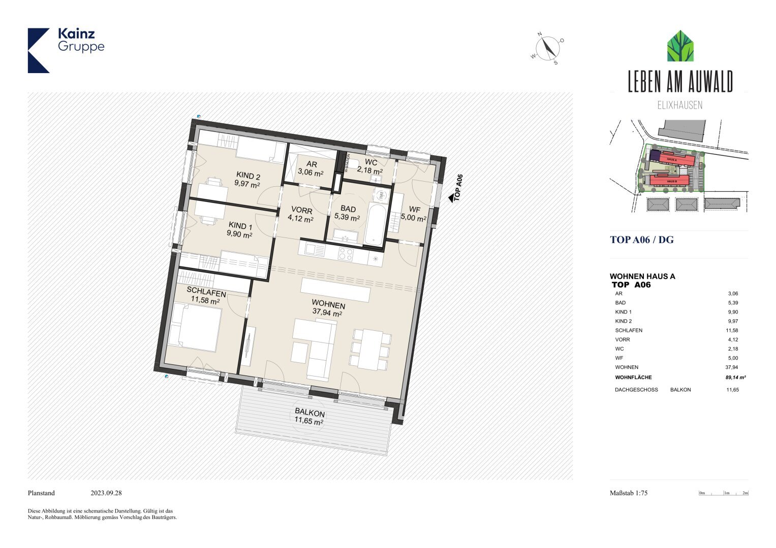 Wohnung zum Kauf 439.000 € 4 Zimmer 89,1 m²<br/>Wohnfläche 2.<br/>Geschoss Elixhausen 5161