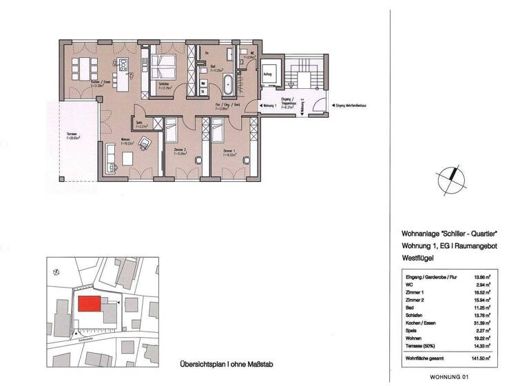 Wohnung zum Kauf provisionsfrei 870.855 € 4,5 Zimmer 142,2 m² EG Schillerstraße Wangen Wangen im Allgäu 88239