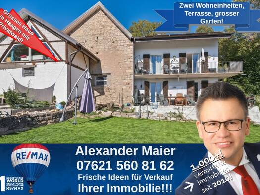 Einfamilienhaus zum Kauf 599.000 € 6,5 Zimmer 215 m² 1.271 m² Grundstück Haagen Lörrach 79541