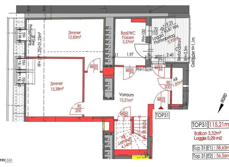Wohnung zum Kauf - Erstbezug 849.000 € 3 Zimmer 115,2 m² 6. Geschoss Wien 1050