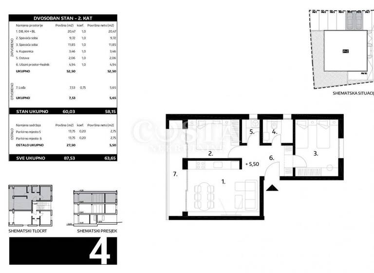 Wohnung zum Kauf 295.000 € 3 Zimmer 2. Geschoss Zadar 23000