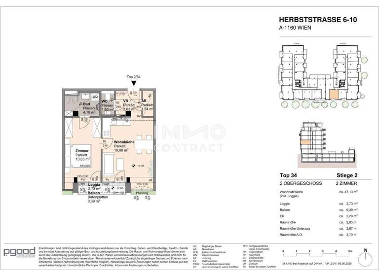 Wohnung zum Kauf 277.600 € 2 Zimmer 44,4 m² 2. Geschoss frei ab 01.09.2028 Wien 1160