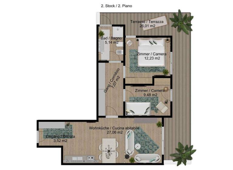 Penthouse zum Kauf 523.000 € 3 Zimmer 119 m² 3. Geschoss Montan 39040