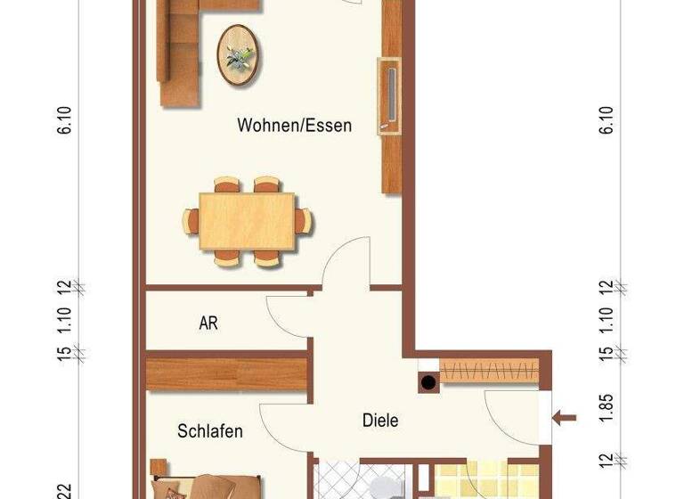 Wohnung zum Kauf 179.000 € 2 Zimmer 69,7 m² Bretten 75015