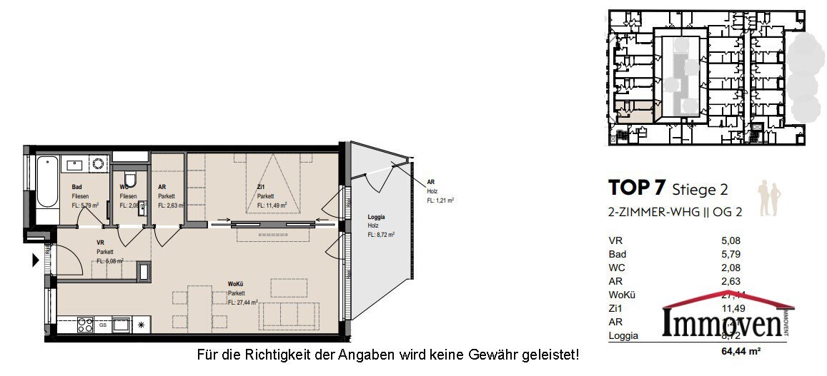 Wohnung zur Miete 1.367 € 2 Zimmer 64,4 m²<br/>Wohnfläche 2.<br/>Geschoss Apollogasse 16-18 Wien 1070