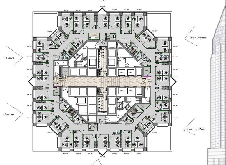 Bürofläche zur Miete provisionsfrei 590 m² Bürofläche teilbar ab 280 m² Westend-Süd Frankfurt am Main 60308