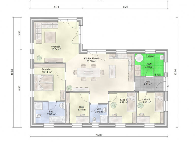 Bungalow zum Kauf 411.261 € 5 Zimmer 119 m²<br/>Wohnfläche 759 m²<br/>Grundstück Schenefeld Schenefeld 25560