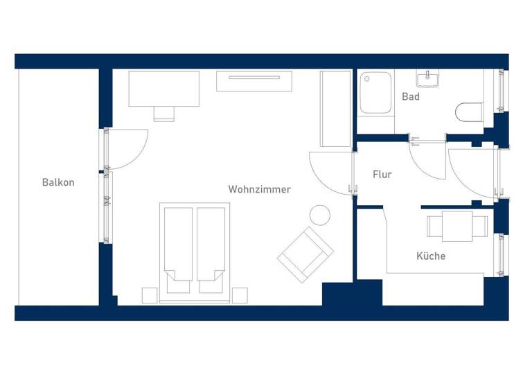Studio zur Miete 820 € 1 Zimmer 38 m² 1. Geschoss frei ab sofort Am Gemeindepark 40 Lankwitz Berlin 12249