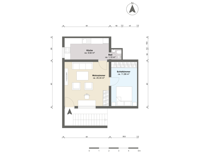 Terrassenwohnung zur Miete 700 € 2 Zimmer 43,1 m² 1. Geschoss Lerchenberg Mainz 55127